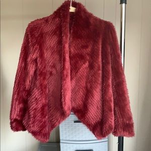 Bardot Waterfall Faux-Fur Draped Jacket